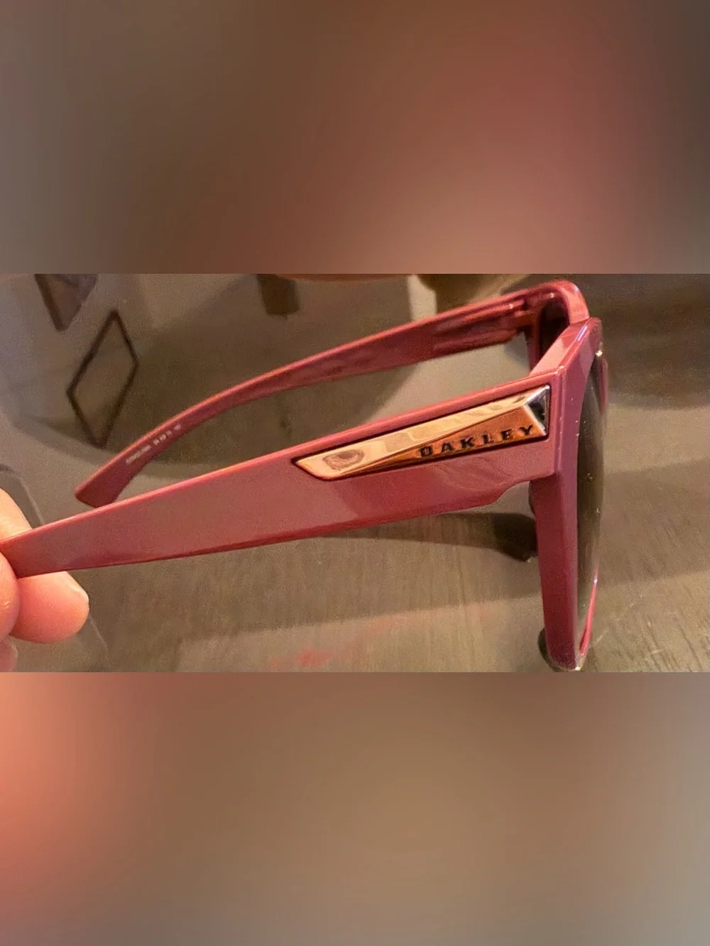 Oakley Pink Frame Sunglasses with Brown Lenses Used - Picture 2 of 4